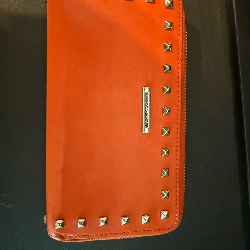 Rebecca Minkoff Orange Studded Wallet